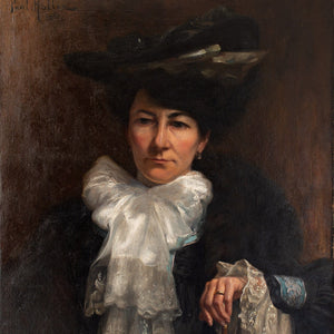 Paul-Antoine Hallez, Portrait Of A Lady With An Umbrella