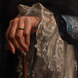 Paul-Antoine Hallez, Portrait Of A Lady With An Umbrella