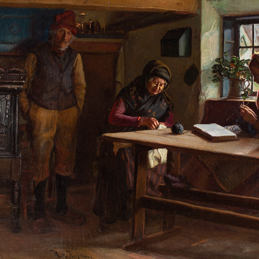 Hans Hessellund, Interior Scene With Family