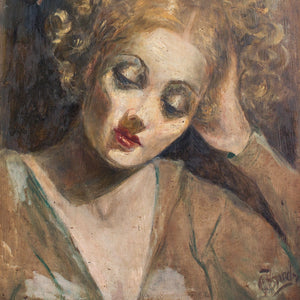 Italian Portrait Of A Woman With Curly Hair