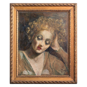Italian Portrait Of A Woman With Curly Hair