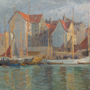 Axel Johansen, Harbour Scene Near Copenhagen