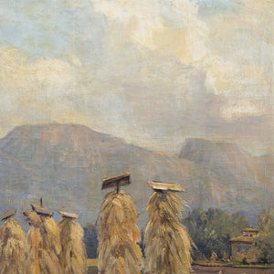 William E Johnson, Italian Landscape With Women Harvesting