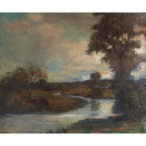 French School River Landscape With Trees