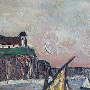 French Coastal Scene With Clifftop Dwellings