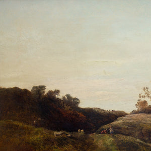 Charles Leslie, Landscape With Maids Tending The Flock