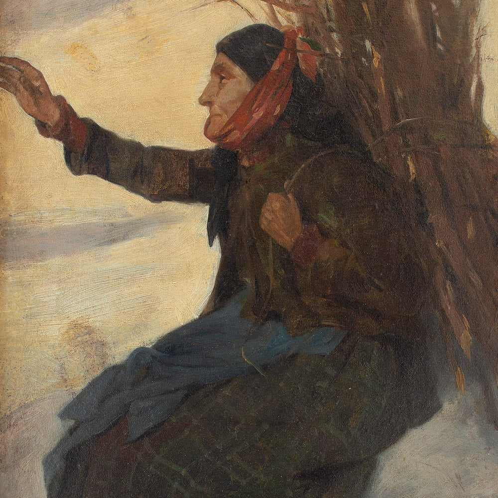 Adolf Meissner, A Woodcutter In The Snow
