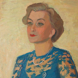 Harald Oman, Portrait Of A Lady In Blue