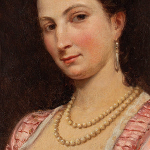 Early 19th-Century French School Portrait Of A Lady in Pink