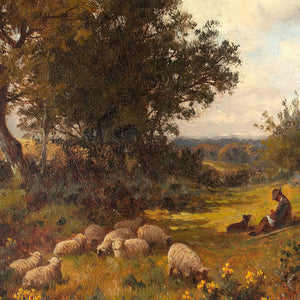 Joseph Paulman, Pastoral Scene With Grazing Sheep