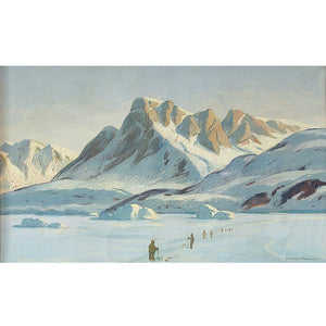 Emanuel A Petersen, Arctic Landscape With Inuit