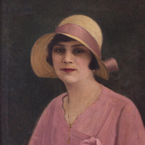 Hungarian School Portrait Of A Woman In Pink