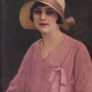 Hungarian School Portrait Of A Woman In Pink