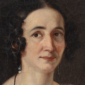 19th-Century French School Portrait Of A Lady With A Lace Collar