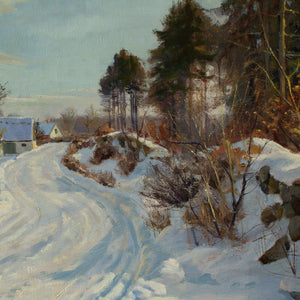 Harald Pryn, Winter’s Day With Snowy Track Near Hösterköb, Denmark