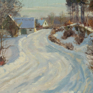 Harald Pryn, Winter’s Day With Snowy Track Near Hösterköb, Denmark