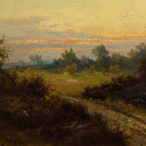 Reserved - Daniel Sherrin, Rural View With Pine Trees &amp; Sunset