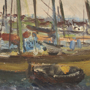 Georges Bousquet, Port Scene With Houses & Fishing Boats