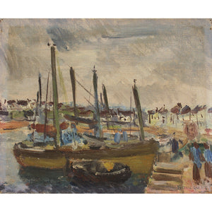 Georges Bousquet, Port Scene With Houses & Fishing Boats