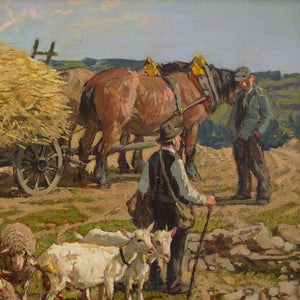 Jo Strahn, Rural Scene With Farmers & Cattle
