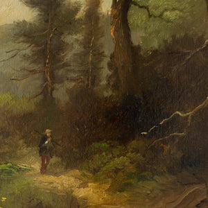 Swedish Rural Landscape With Countryside Track & Figure