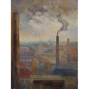 Reserved - Brita Von Sydow Södöö, Cityscape With Chimneys