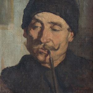 Hans Tschelan, Portrait Of A Gentleman With A Pipe