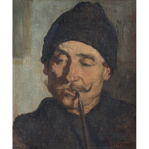 Hans Tschelan, Portrait Of A Gentleman With A Pipe