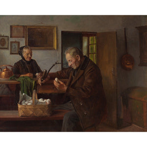 Gustav Vermehren, Farmhouse Interior With Couple