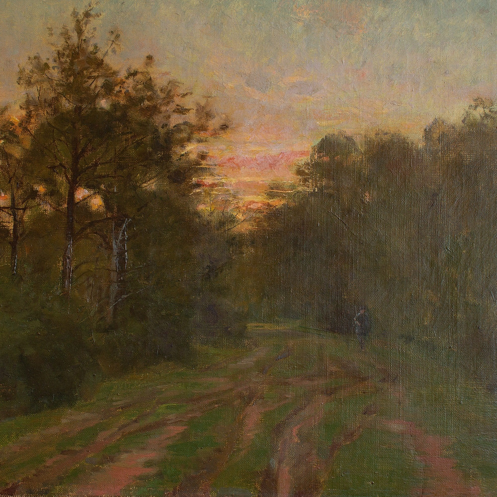 Gustave Vient, Impressionistic Landscape With French Infantryman