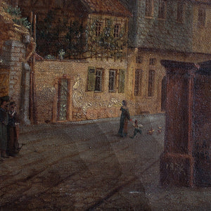 Georg Adam Strohecker, Village Scene With Figures
