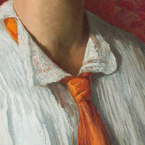Richard Von Hagn, Portrait Of A Young Lady In An Orange Necktie
