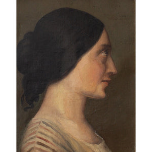 19th-Century French School Portrait Of A Woman In Profile