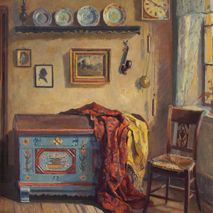 Werner Reuter, Farmhouse Interior With Painted Trunk & Chair