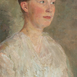 Gustav Wustmann, Portrait Of A Woman In A White Blouse