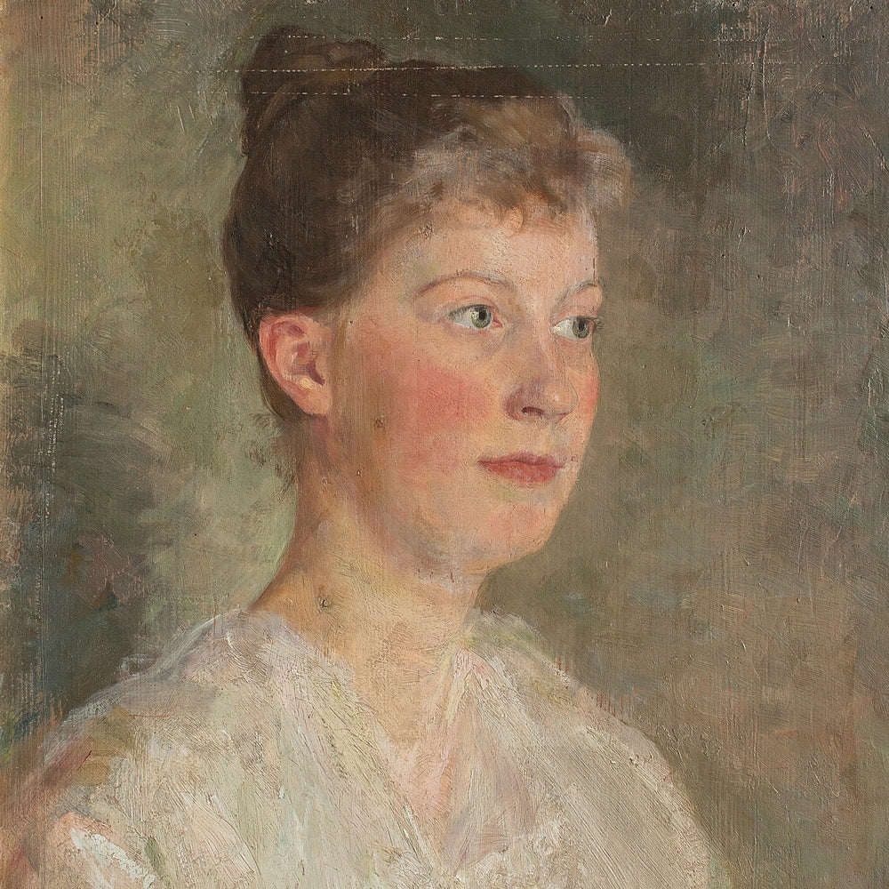 Gustav Wustmann, Portrait Of A Woman In A White Blouse